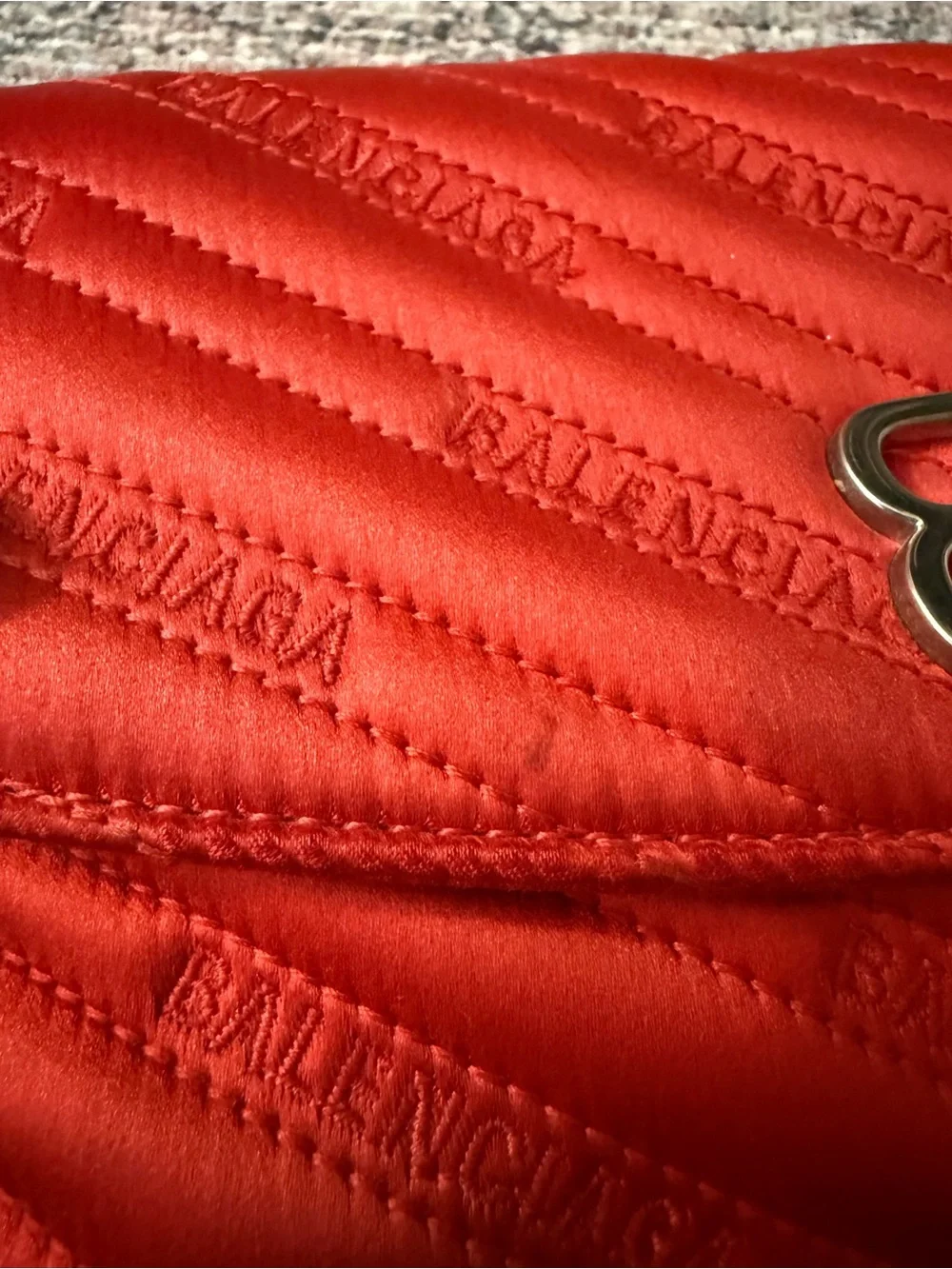 Balenciaga Red Quilted BB Chain Crossbody Bag
